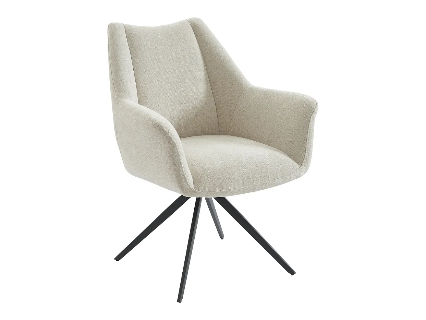 Conjunto de 2 sillas con reposabrazos de tela y metal negro - Beige - KARDESA de Maison Céphy