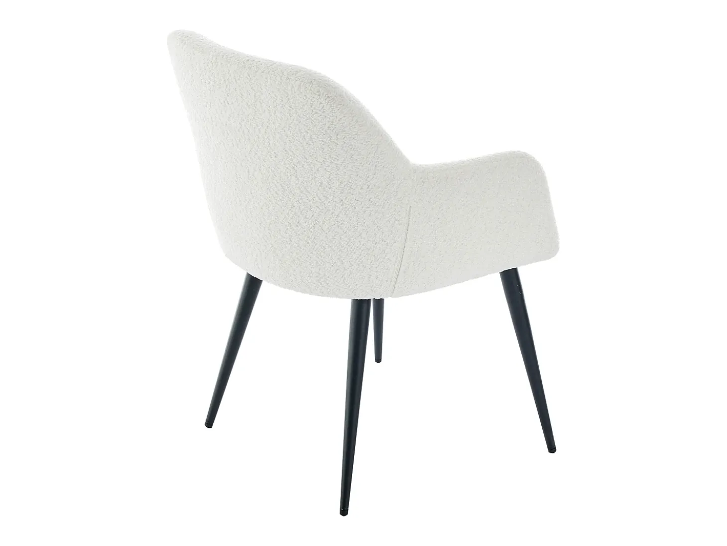 Conjunto de 2 sillas con reposabrazos de tela bouclé y metal negro - Blanco - HEKA