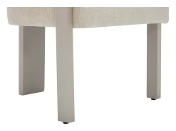 Conjunto de 6 sillas con reposabrazos en tela texturizada y madera de hevea beige - Crema - LIVELIA de Pascal Morabito