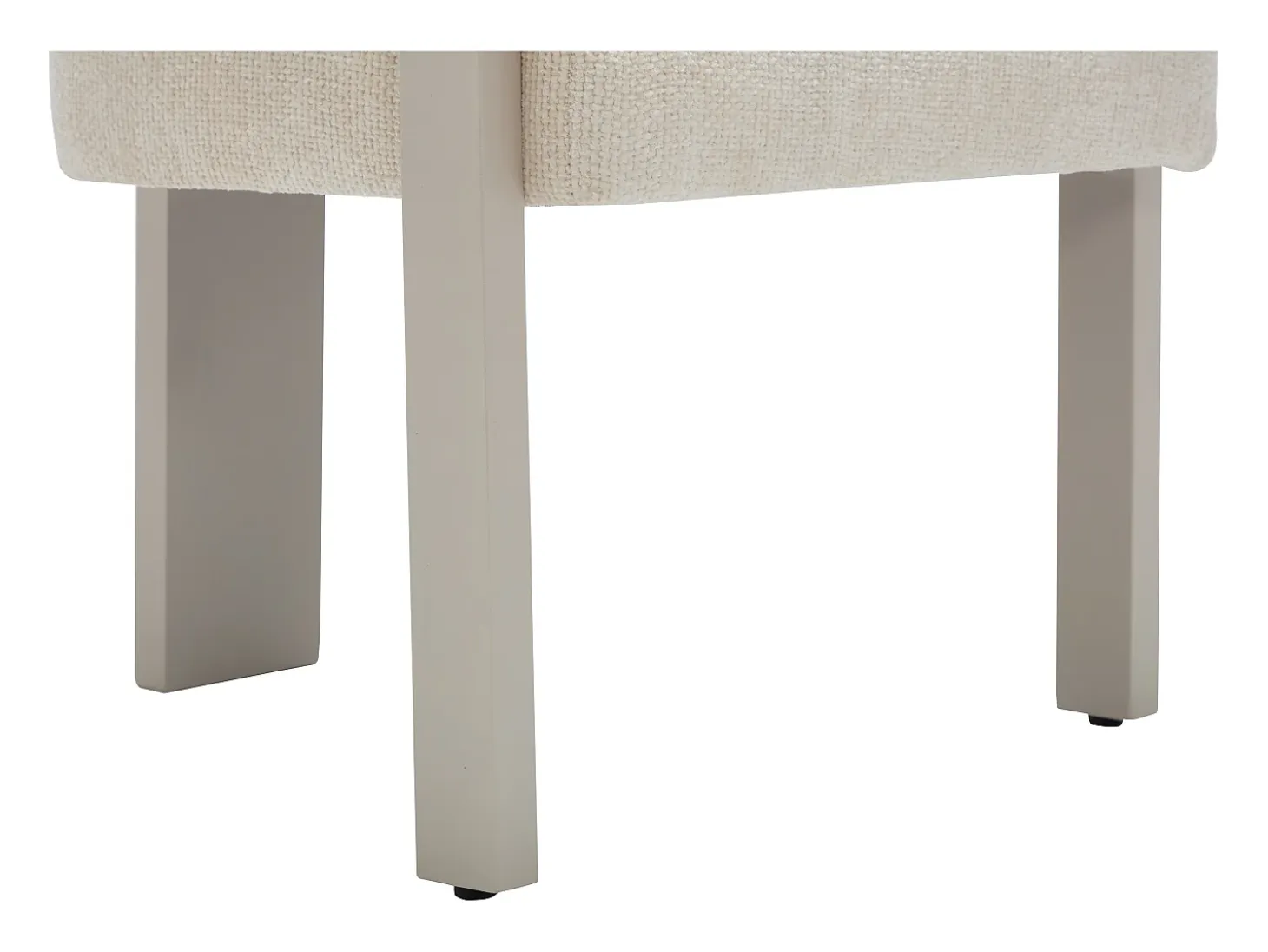 Conjunto de 6 sillas con reposabrazos en tela texturizada y madera de hevea beige - Crema - LIVELIA de Pascal Morabito