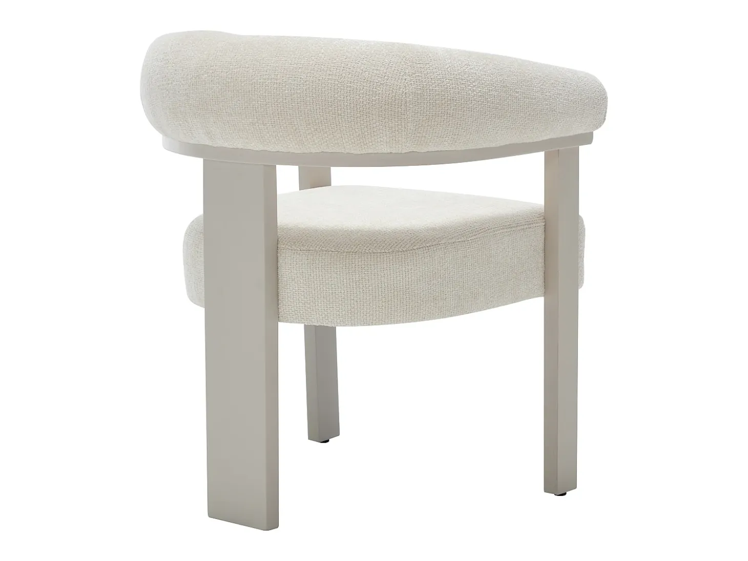 Conjunto de 6 sillas con reposabrazos en tela texturizada y madera de hevea beige - Crema - LIVELIA de Pascal Morabito
