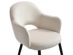 Conjunto de 2 sillas con reposabrazos de terciopelo y metal negro - Beige - ALSEY de Maison Céphy