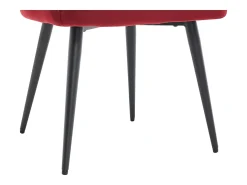 Conjunto de 6 sillas con reposabrazos de terciopelo y metal negro - Burdeos - ELEANA