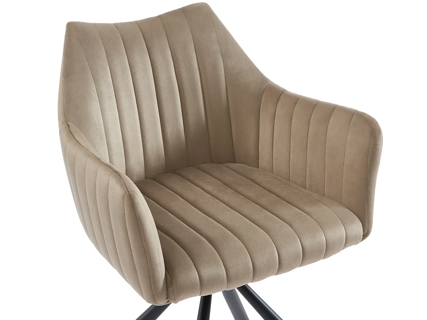Conjunto de 2 sillas con reposabrazos en terciopelo y metal - beige - IZIALI