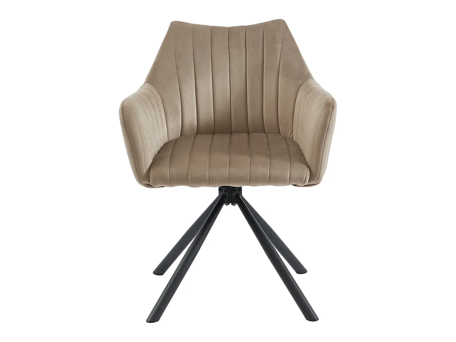 Conjunto de 2 sillas con reposabrazos en terciopelo y metal - beige - IZIALI