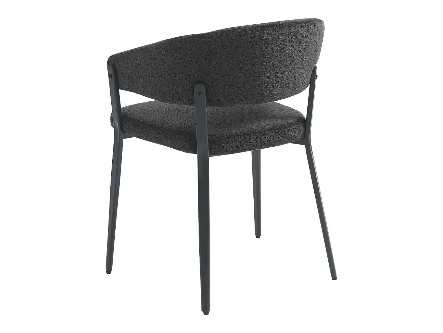 Conjunto de 6 sillas con reposabrazos de tela y metal - Negro - AVRELA