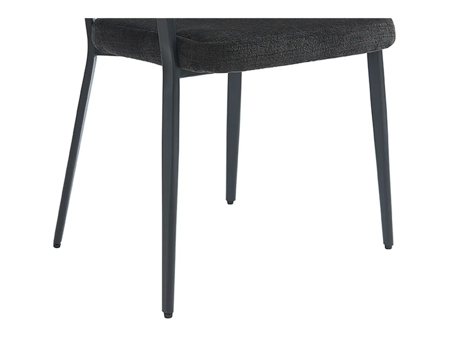 Conjunto de 6 sillas con reposabrazos de tela y metal - Negro - AVRELA