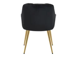 Conjunto de 2 sillas con reposabrazos de terciopelo y metal dorado - Negro - PEGA