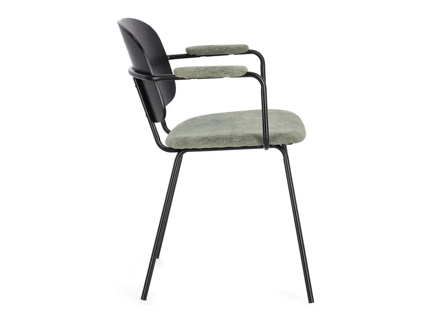 Conjunto de 2 sillas con reposabrazos Serona - Elegancia y confort en estilo retro-Color Gris oscuro/Verde