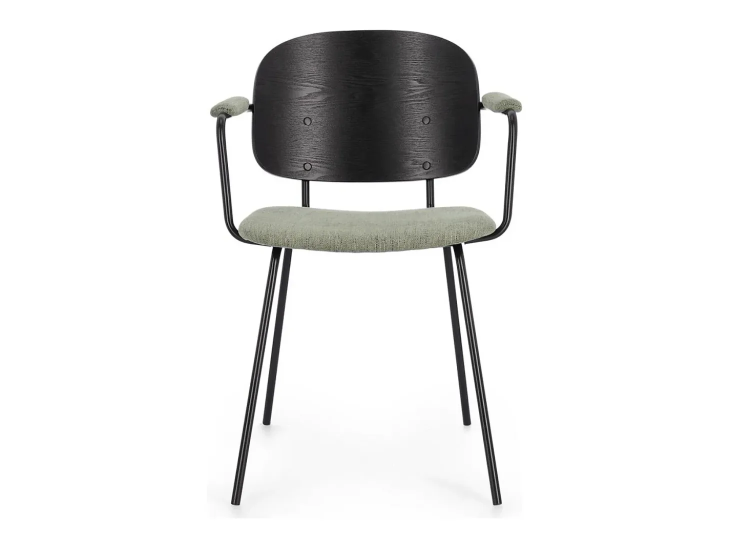 Conjunto de 2 sillas con reposabrazos Serona - Elegancia y confort en estilo retro-Color Gris oscuro/Verde