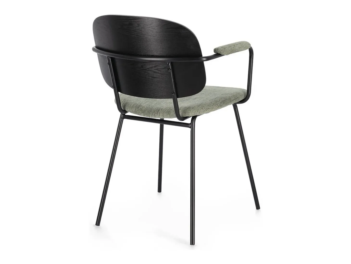 Conjunto de 2 sillas con reposabrazos Serona - Elegancia y confort en estilo retro-Color Gris oscuro/Verde