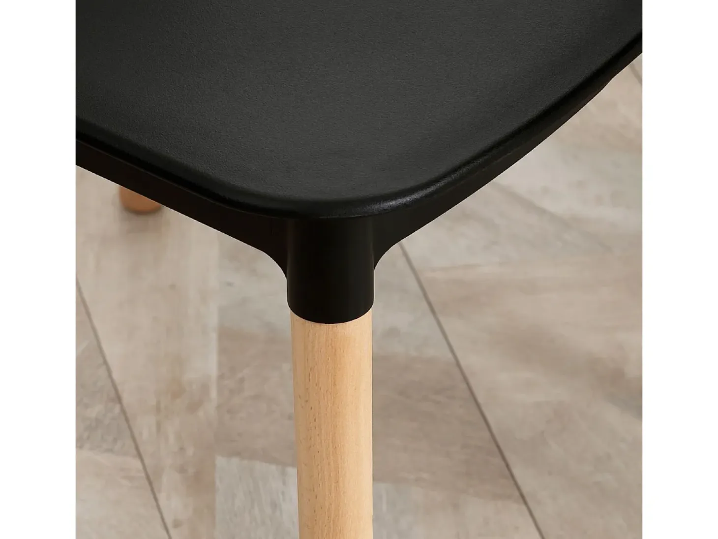 Conjunto de 4 sillas de comedor Sagitario hasta 120 kg estilo nórdico negro