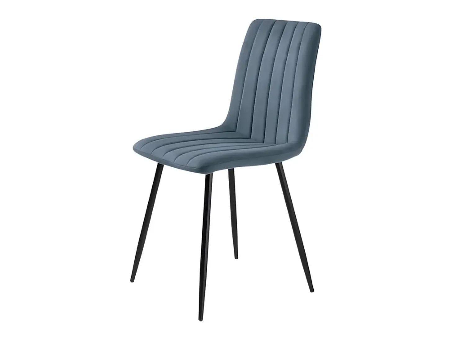 Conjunto de 4 sillas de comedor modernas en tejido azul "Palmer" acolchadas cm 45x54 88h