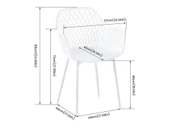 Conjunto de 6 Sillas de Comedor Blancas de Plástico Estilo Escandinavo - Ideales para Interior y Exterior