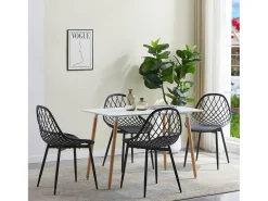 Conjunto de 6 Sillas de Comedor Escandinavas Negras - Estilo Clásico Compacto Confortable