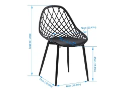 Conjunto de 6 Sillas de Comedor Escandinavas Negras - Estilo Clásico Compacto Confortable