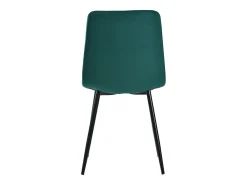 Conjunto de 4 sillas de comedor en terciopelo verde oscuro con respaldo acolchado y patas de metal negro