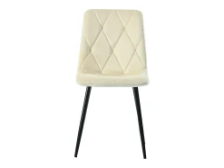 Conjunto de 4 sillas de comedor en terciopelo beige con respaldo acolchado y patas de metal negro