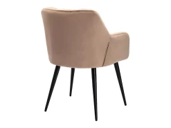Conjunto de 2 sillas de comedor acolchadas Con reposabrazos - Terciopelo y metal negro. Beige. PEGA