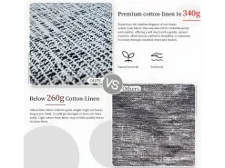 Conjunto de 2 sillas de comedor de lino con patas de metal - Gris claro y beige - Silla moderna acolchonada con revestimiento de tela