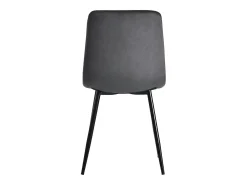 Conjunto de 4 sillas de comedor en terciopelo gris oscuro con respaldo acolchado y patas de metal negro