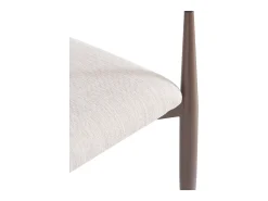 Conjunto de 2 sillas de lino beige, estructura de metal marrón