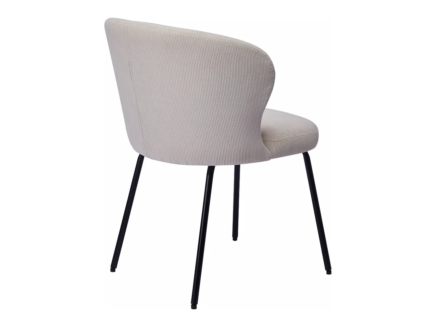 Conjunto de 2 sillas de pana y metal negro - Crema - RELIOZA