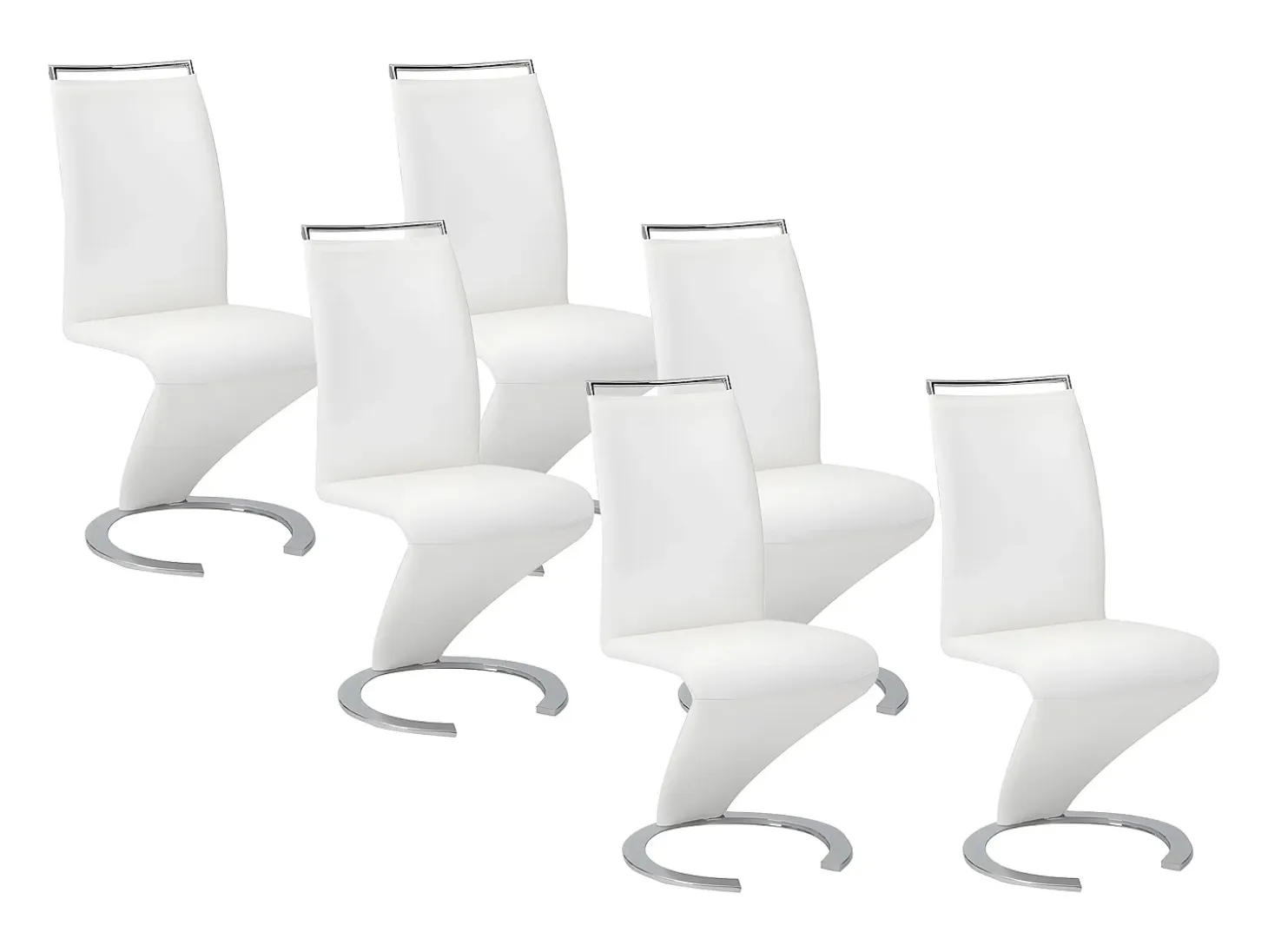 Conjunto de 6 sillas de piel sintética blanco TWIZY