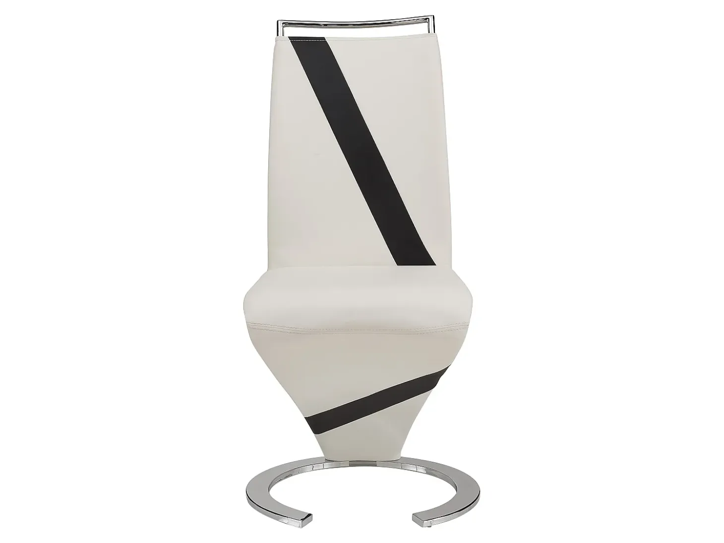 Conjunto de 4 sillas de piel sintética blanco y negro TWIZY