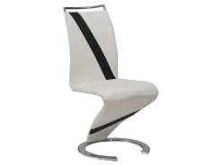 Conjunto de 4 sillas de piel sintética blanco y negro TWIZY