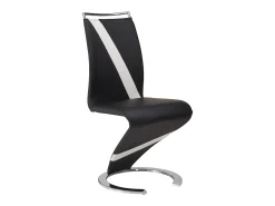 Conjunto de 2 sillas de piel sintética negro y blanco TWIZY