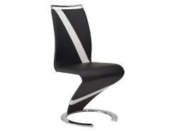 Conjunto de 4 sillas de piel sintética negro y blanco TWIZY