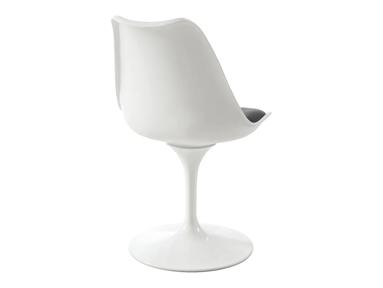 Conjunto de 2 sillas de polipropileno, cuero sintético y acero - Blanco y Negro - XAFY