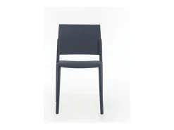 Conjunto de 4 sillas de salón apilables gris oscuro "Sabrina" en polipropileno moderno 52,5x55 cm 81h
