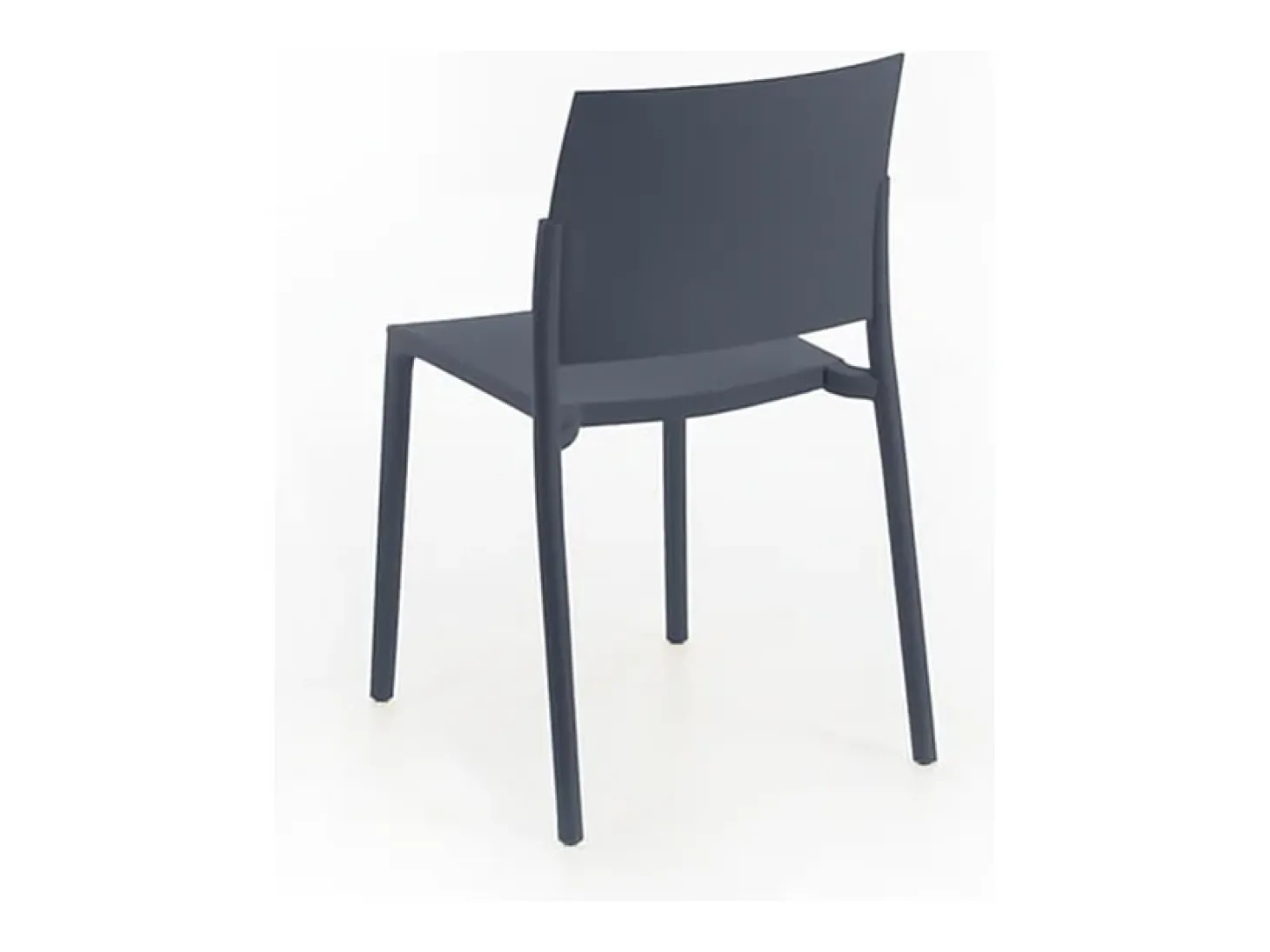 Conjunto de 4 sillas de salón apilables gris oscuro "Sabrina" en polipropileno moderno 52,5x55 cm 81h