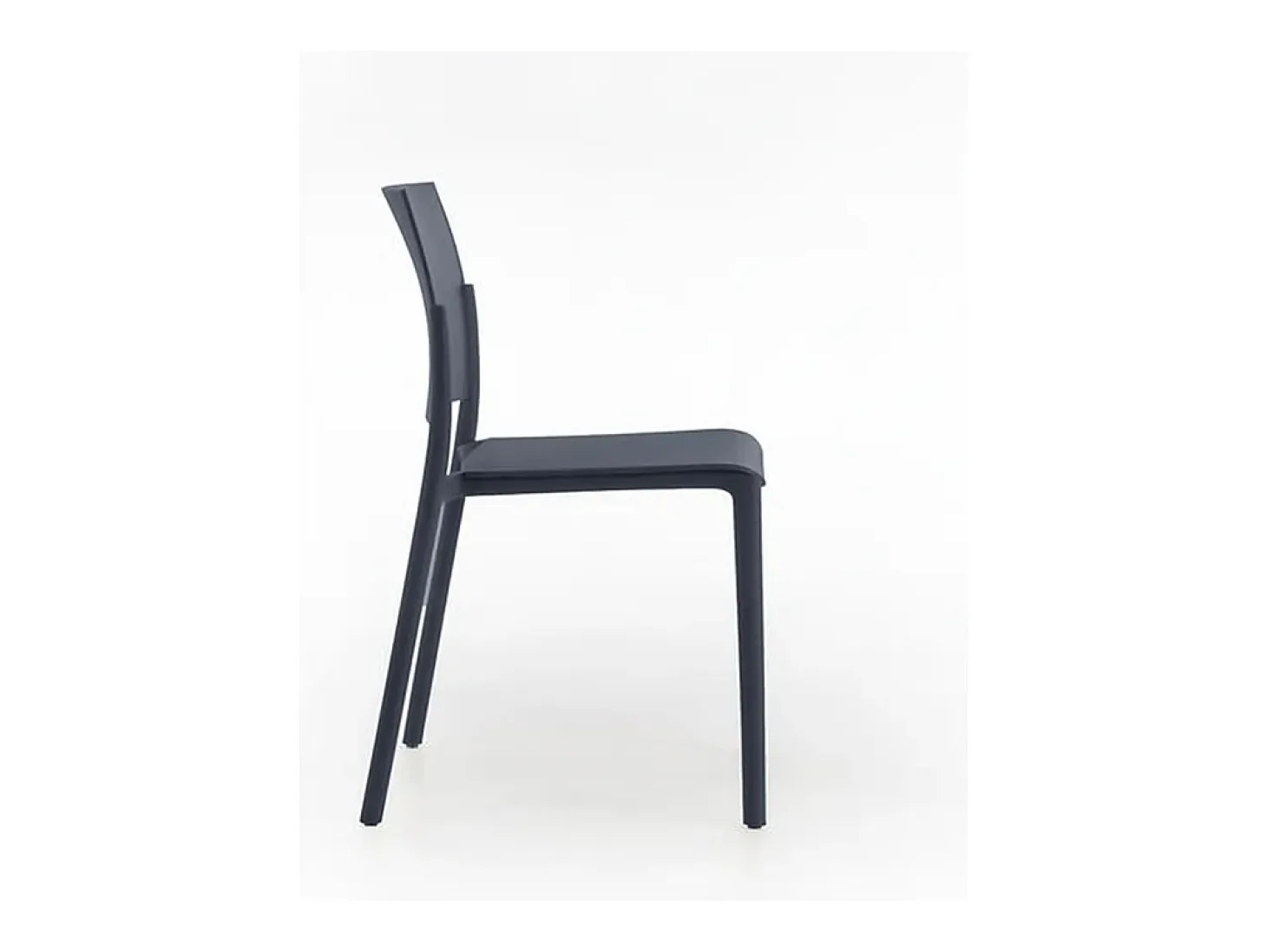 Conjunto de 4 sillas de salón apilables gris oscuro "Sabrina" en polipropileno moderno 52,5x55 cm 81h