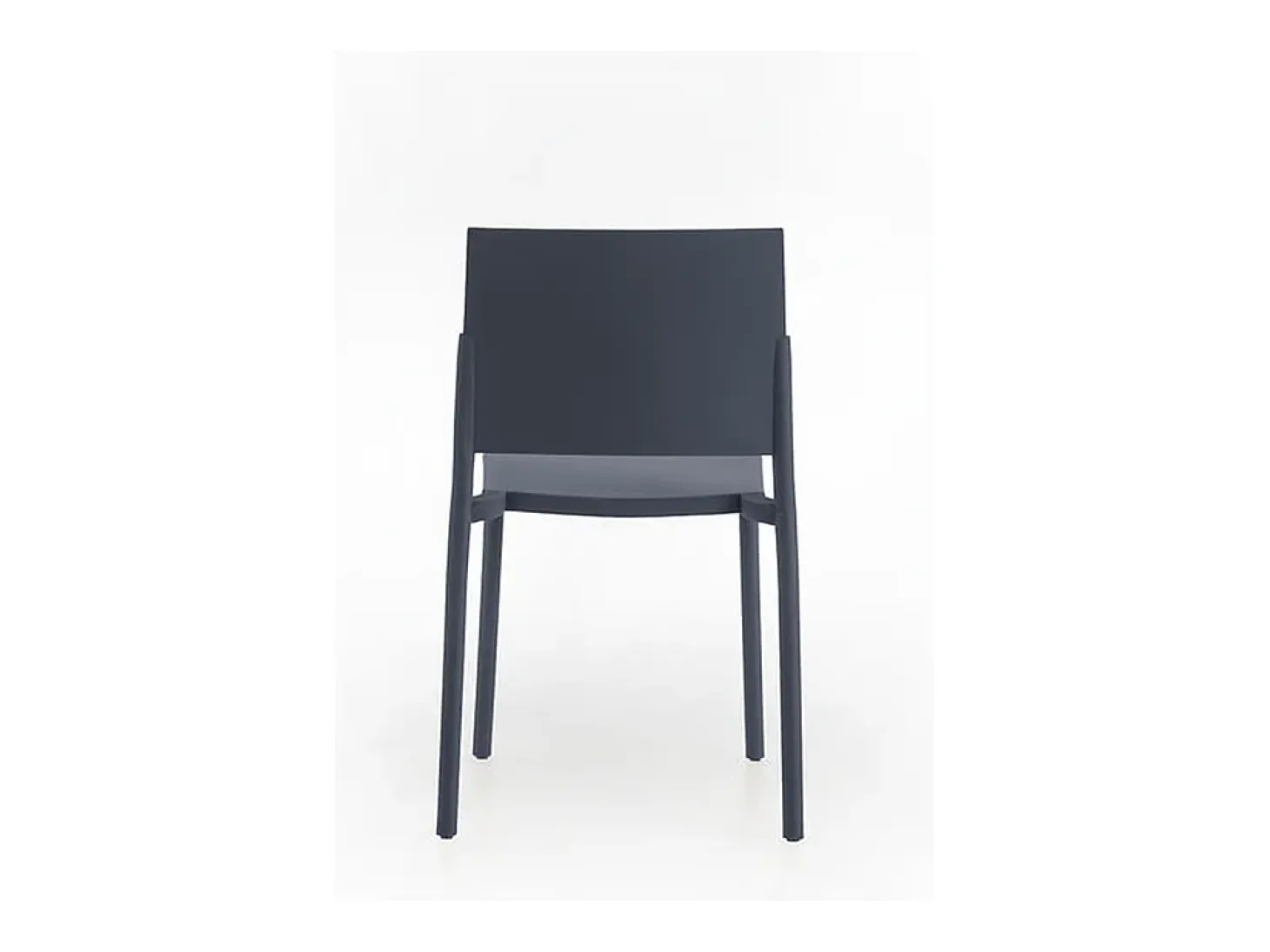 Conjunto de 4 sillas de salón apilables gris oscuro "Sabrina" en polipropileno moderno 52,5x55 cm 81h