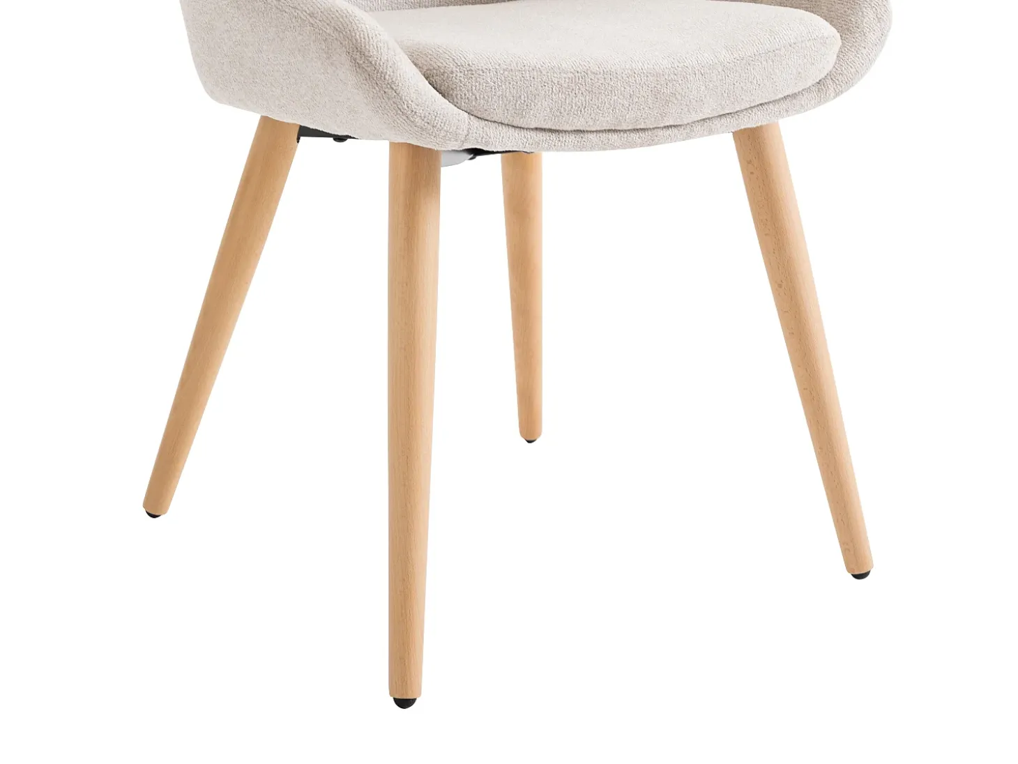Conjunto de 2 sillas de tela y madera de haya - Beige - MASURIE