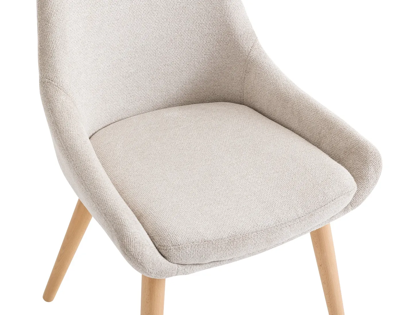 Conjunto de 2 sillas de tela y madera de haya - Beige - MASURIE