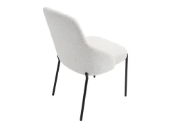 Conjunto de 6 sillas de tela rizada y metal negro - Blanco - LIAMONA