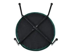 Conjunto de 4 sillas de terciopelo con respaldo de ratán y patas de metal negro - verde