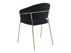 Conjunto de 2 sillas de terciopelo y metal dorado - Negro - MADOLIA de Pascal MORABITO