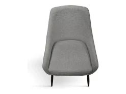 Conjunto de 2 sillas de tela gris y patas de metal negro mate, con reposabrazos - TALLINN