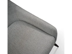 Conjunto de 2 sillas de tela gris y patas de metal negro mate, con reposabrazos - TALLINN