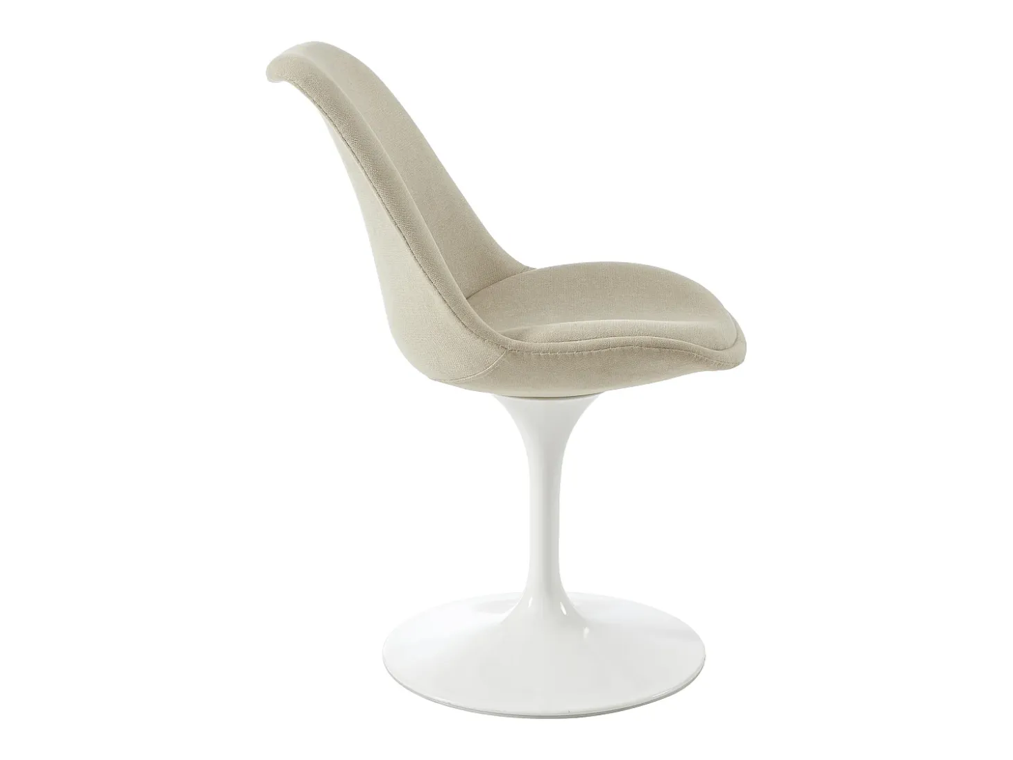 Conjunto de 2 sillas de tela texturizada y acero - Beige y Blanco - XAFY