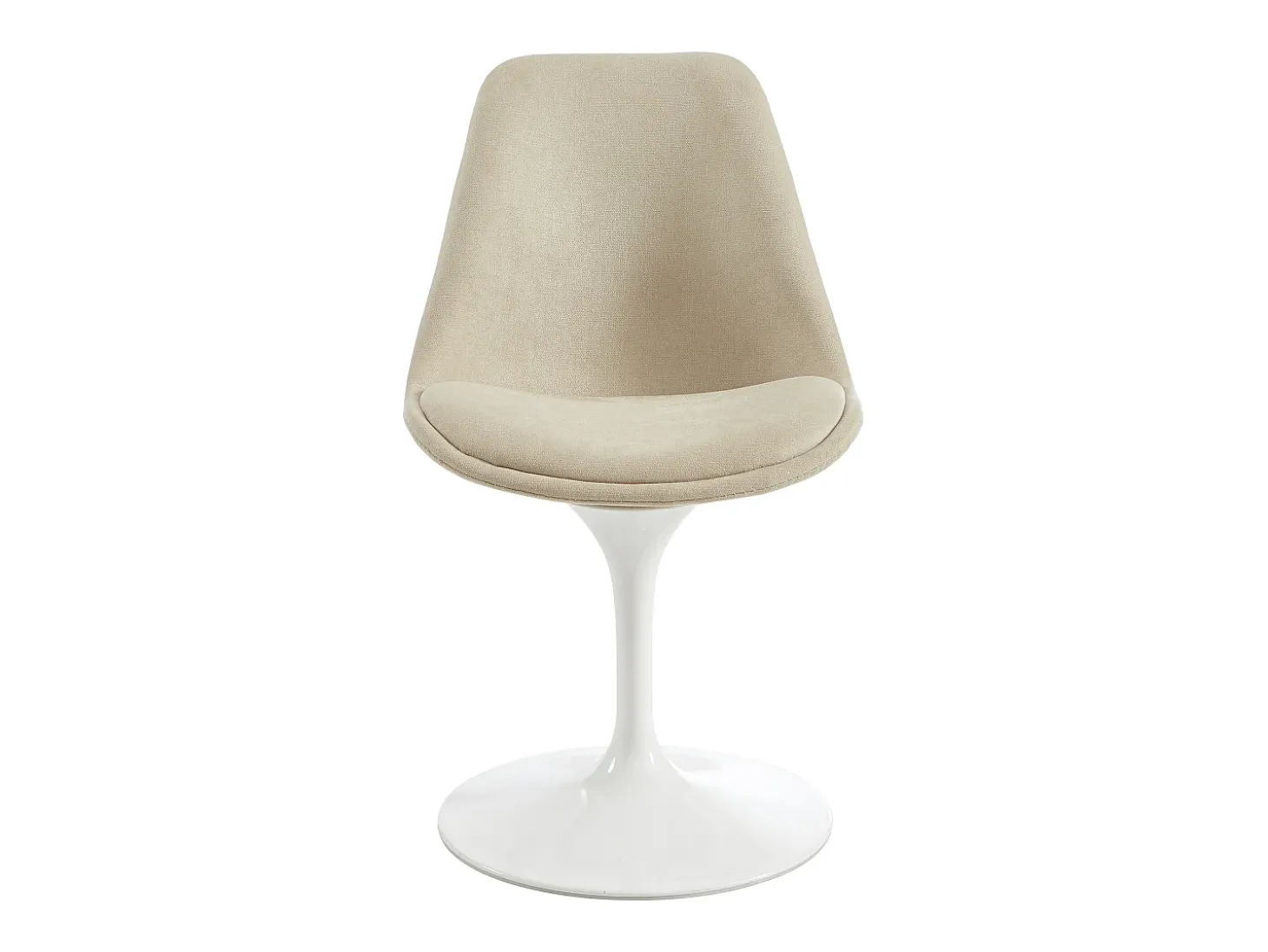 Conjunto de 2 sillas de tela texturizada y acero - Beige y Blanco - XAFY