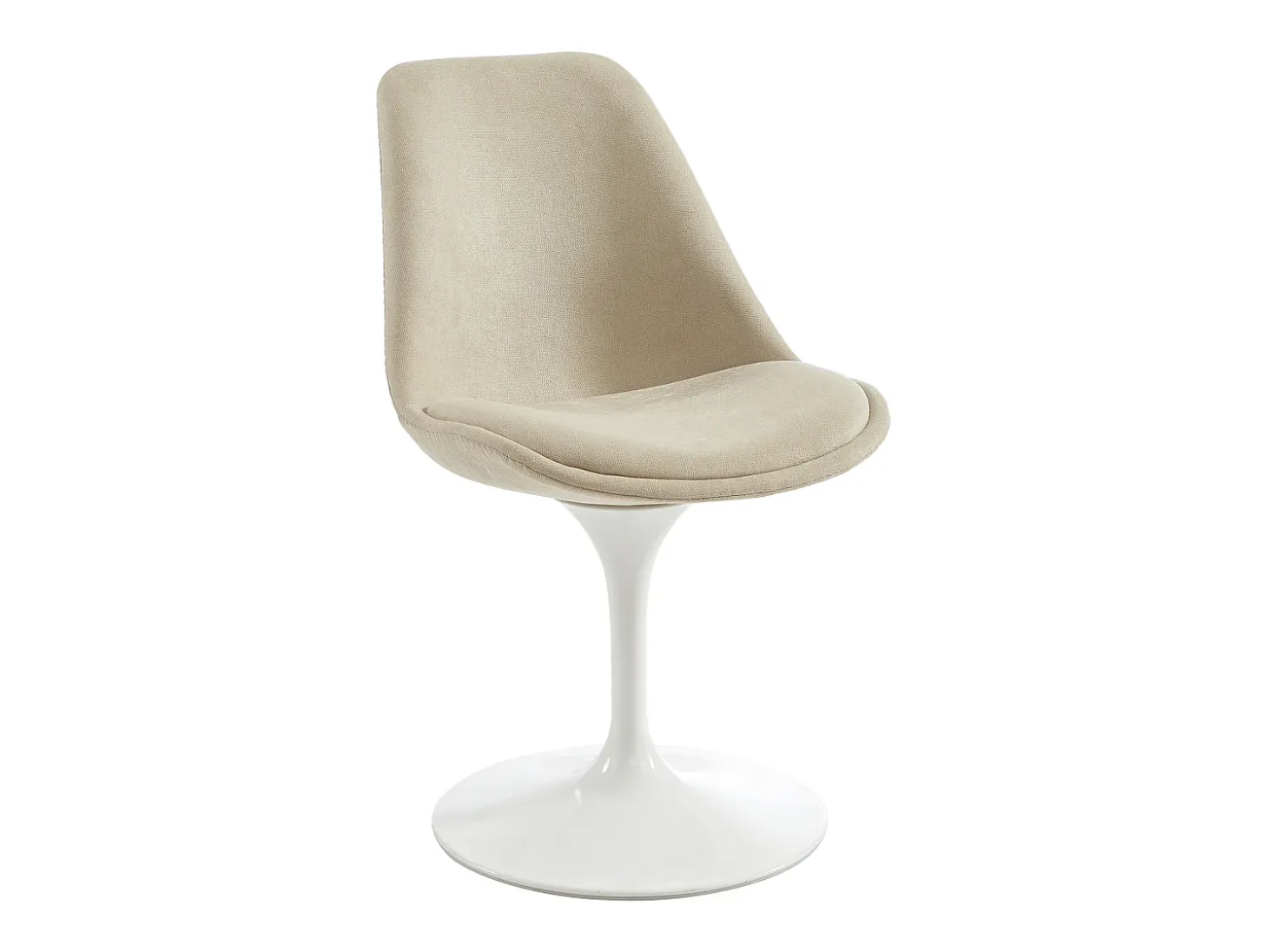 Conjunto de 2 sillas de tela texturizada y acero - Beige y Blanco - XAFY