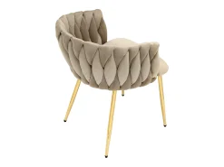 Conjunto de 6 sillas de terciopelo y metal dorado - Beige - ELEGANO
