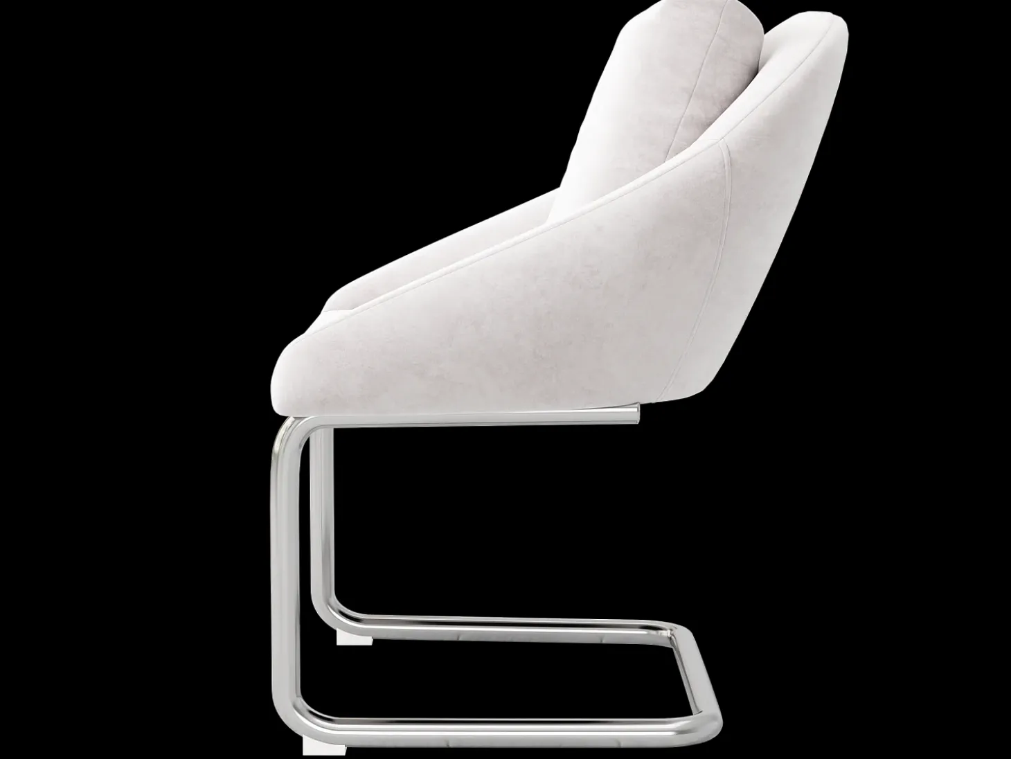 Conjunto de 4 sillas de terciopelo - estructura de metal - Beige