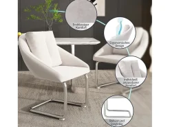 Conjunto de 4 sillas de terciopelo - estructura de metal - Beige